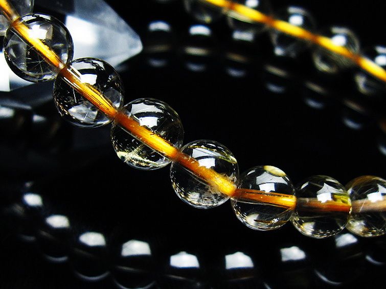 ゴールドタイチンルチルブレスレット 8mm [T171-7670] 3枚目