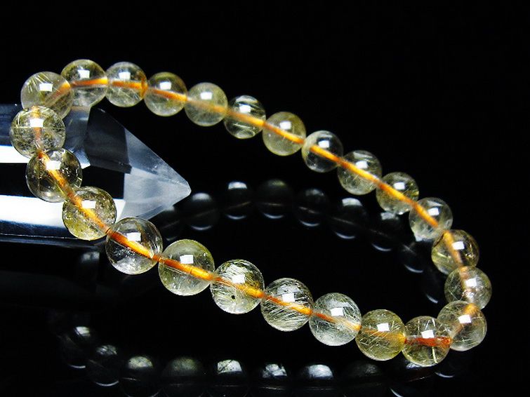 ゴールドタイチンルチルブレスレット 7mm [T171-7684] 1枚目