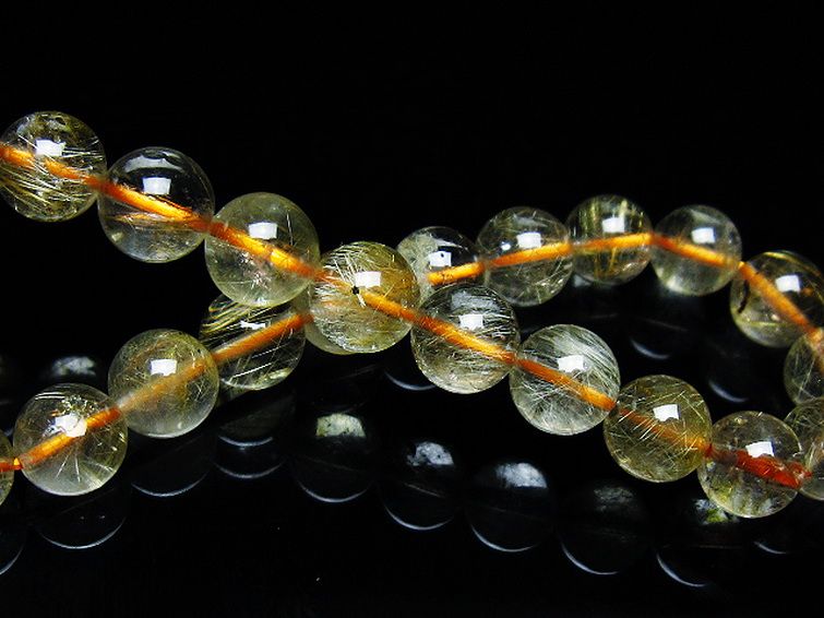 ゴールドタイチンルチルブレスレット 7mm [T171-7684] 2枚目