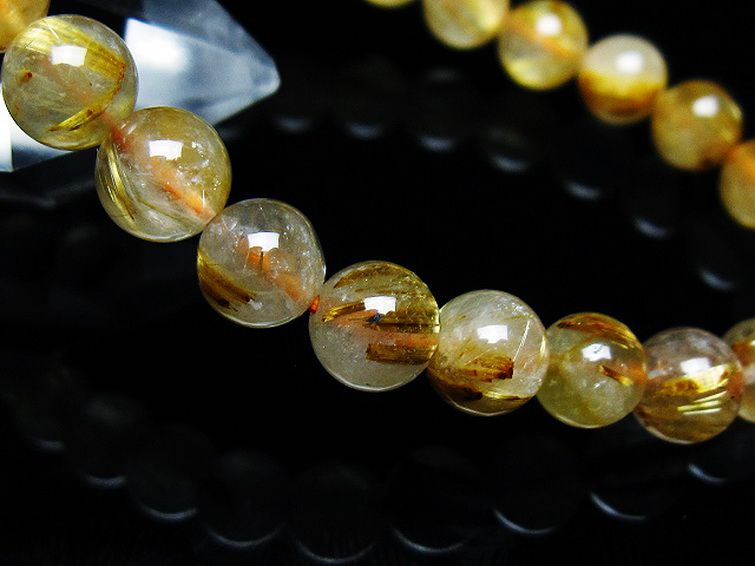 高品質✨タイチンルチルブレスレット ゴールドタイチンルチル ブレスレット 16.4㎜ XA | 天然石