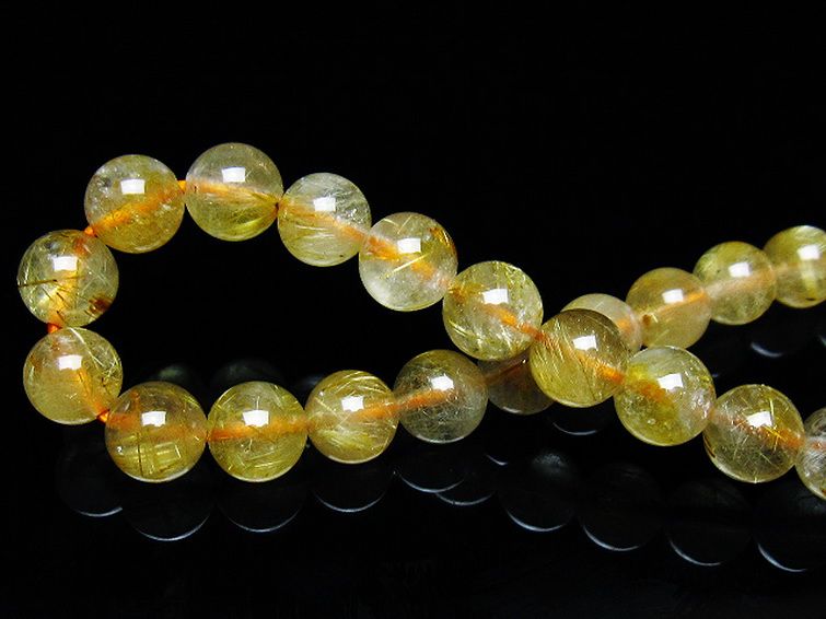 ゴールドタイチンルチルブレスレット 7mm [T171-7697] 2枚目