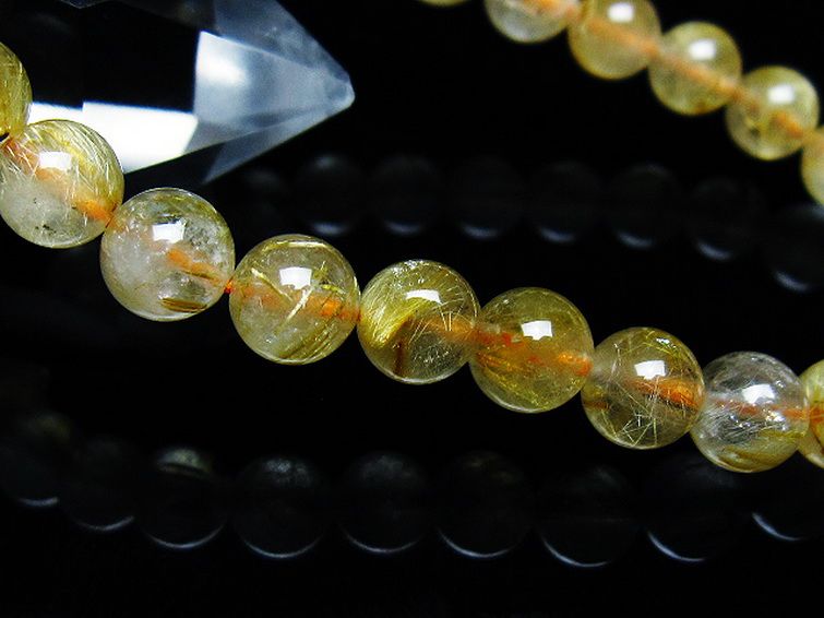 ゴールドタイチンルチルブレスレット 7mm [T171-7697] 3枚目