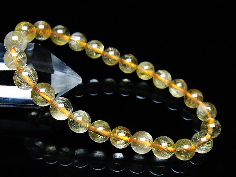 ゴールドタイチンルチルブレスレット 7mm [T171-7700] 1枚目