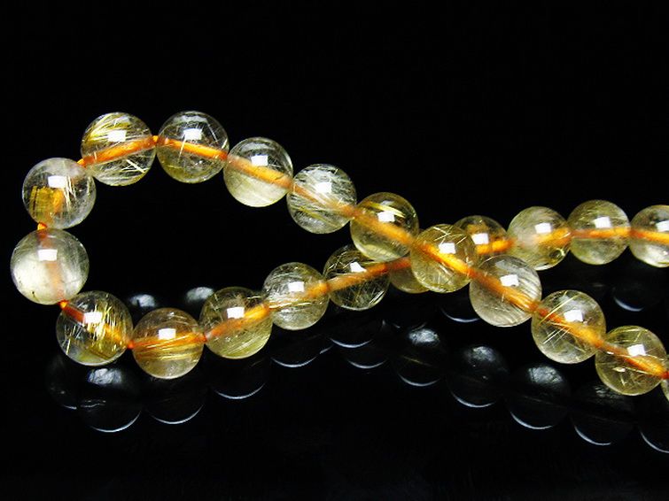 ゴールドタイチンルチルブレスレット 7mm [T171-7700] 2枚目