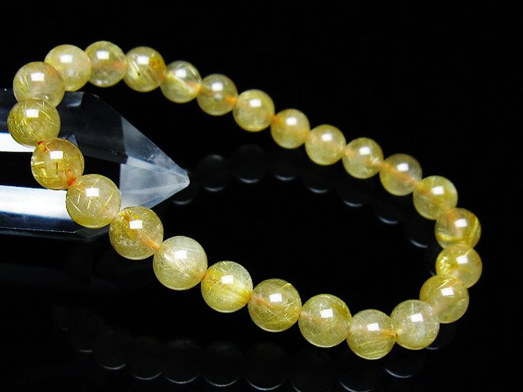 ゴールドタイチンルチルブレスレット 7mm [T171-7706] 1枚目