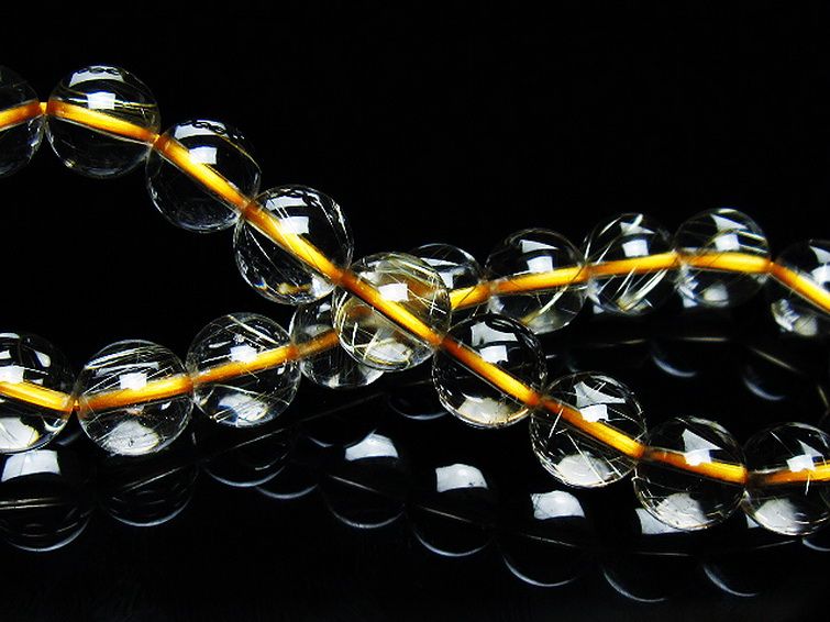 ゴールドタイチンルチルブレスレット 8mm [T171-7719] 2枚目