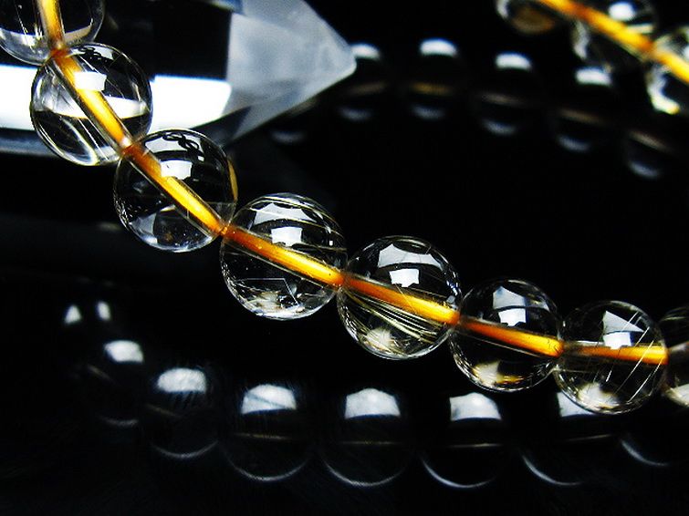 ゴールドタイチンルチルブレスレット 8mm [T171-7719] 3枚目