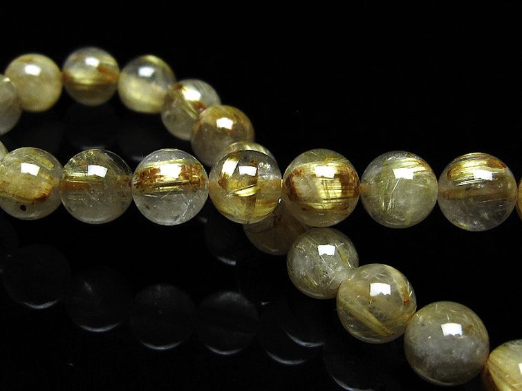 ゴールドタイチンルチルブレスレット 7mm [t171-8278] 2枚目