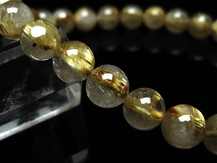 ゴールドタイチンルチルブレスレット 7mm [t171-8278] 3枚目