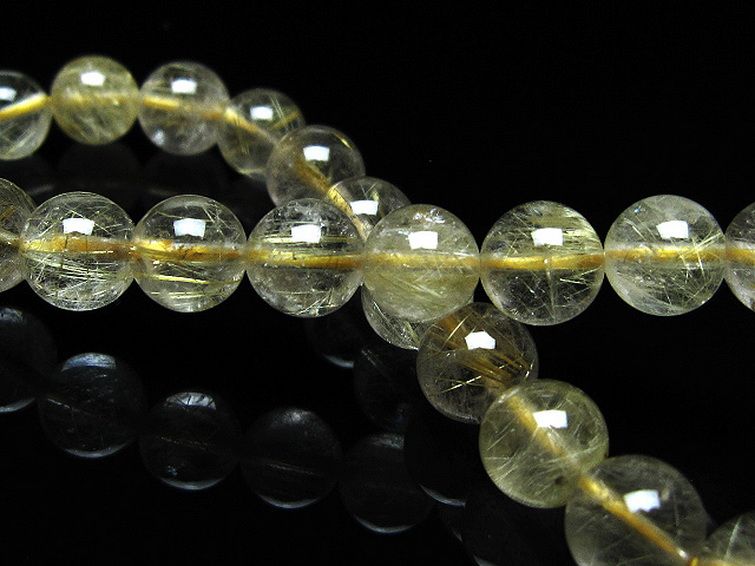 ゴールドタイチンルチルブレスレット 8mm [t171-8280] 2枚目