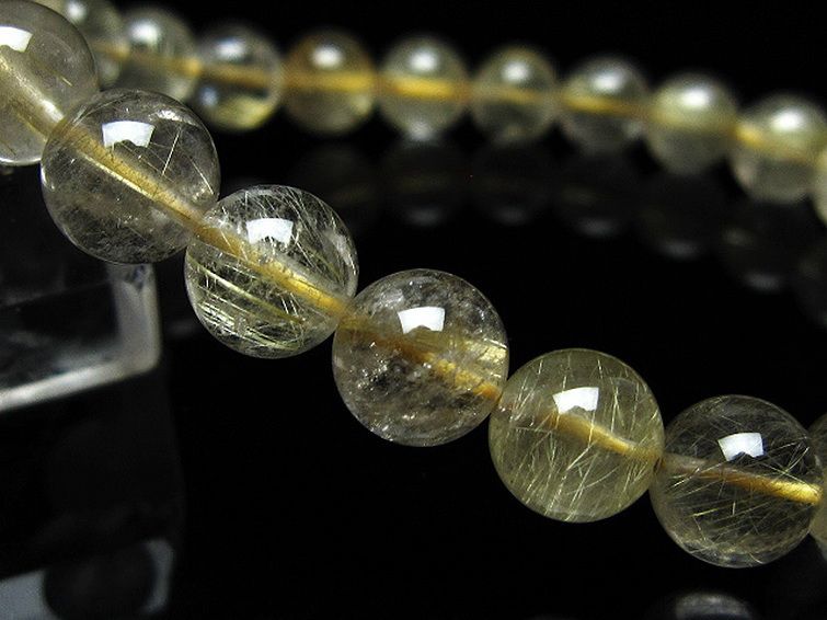 ゴールドタイチンルチルブレスレット 8mm [t171-8280] 3枚目