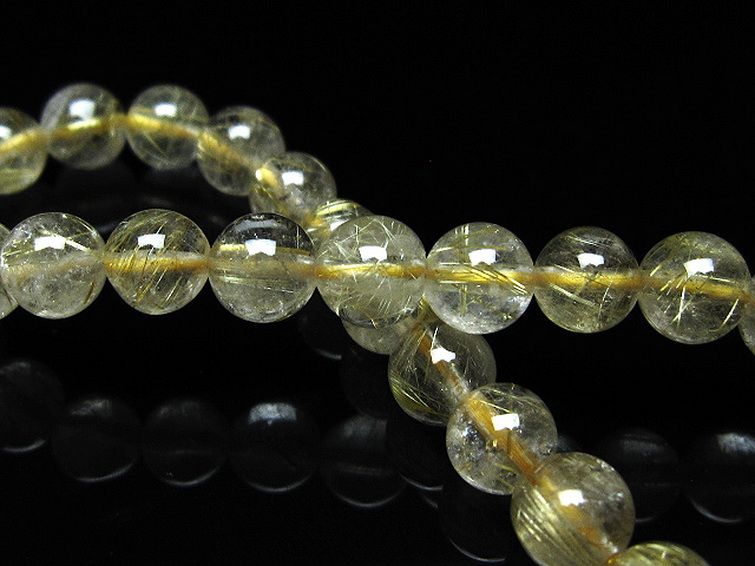 ゴールドタイチンルチルブレスレット 7mm [t171-8281] 2枚目