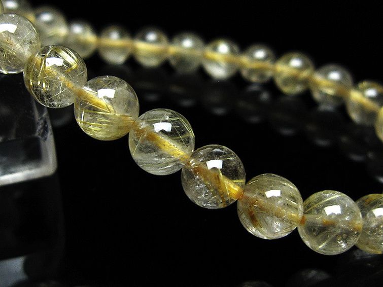 ゴールドタイチンルチルブレスレット 7mm [t171-8281] 3枚目