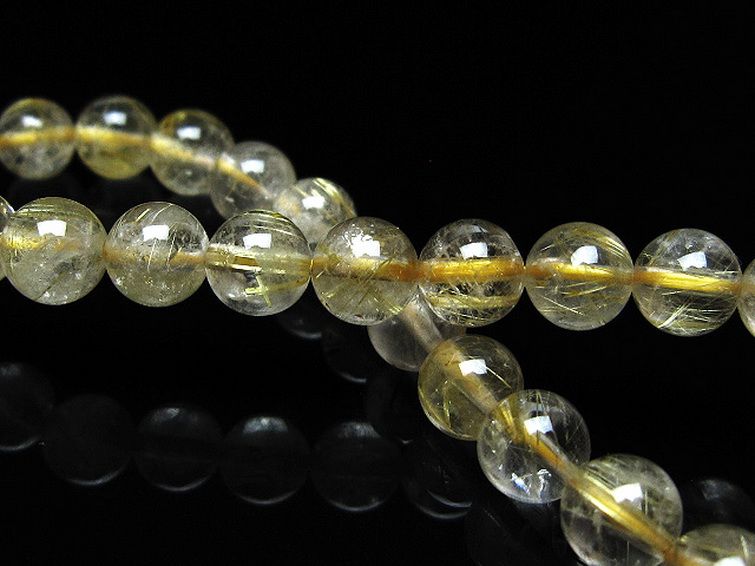 ゴールドタイチンルチルブレスレット 7mm [t171-8282] 2枚目