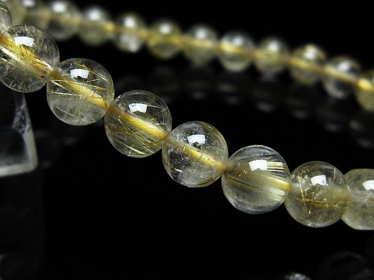 ゴールドタイチンルチルブレスレット 7mm [t171-8282] 3枚目