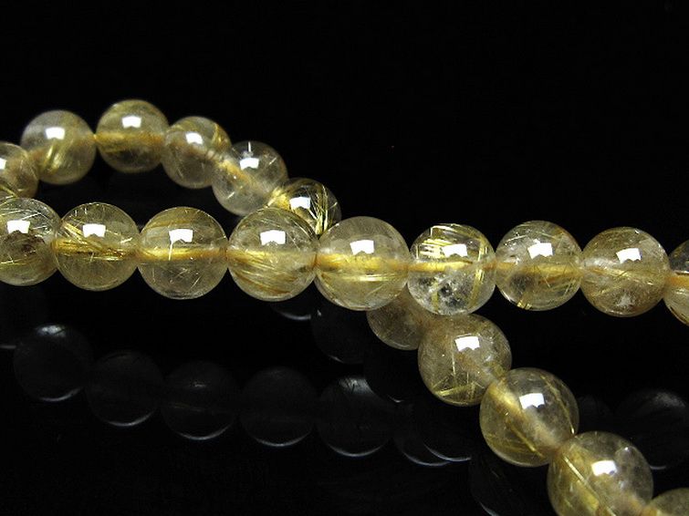 ゴールドタイチンルチルブレスレット 7mm [t171-8283] 2枚目