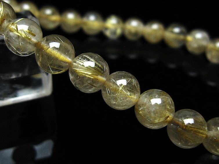 ゴールドタイチンルチルブレスレット 7mm [t171-8283] 3枚目