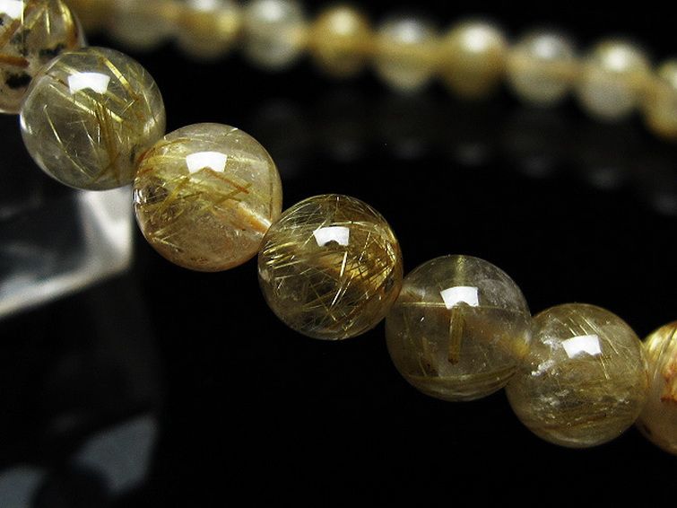 ゴールドタイチンルチルブレスレット 7mm [t171-8284] 3枚目