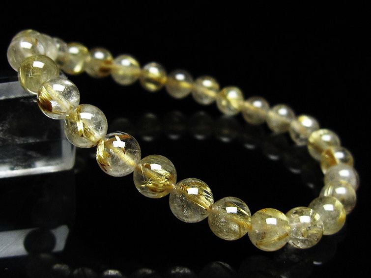 ゴールドタイチンルチルブレスレット 7mm [t171-8313] 1枚目