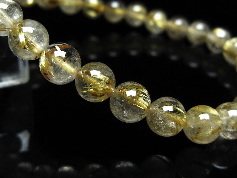 ゴールドタイチンルチルブレスレット 7mm [t171-8313] 3枚目