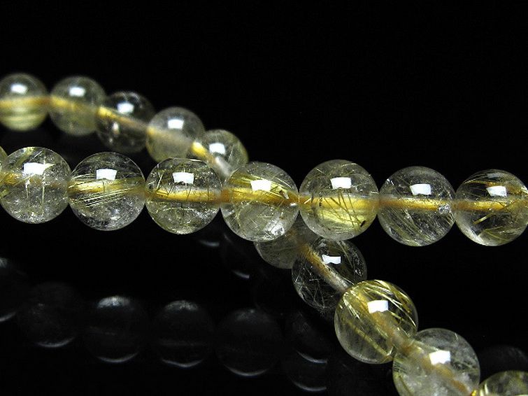 ゴールドタイチンルチルブレスレット 7mm [t171-8314] 2枚目