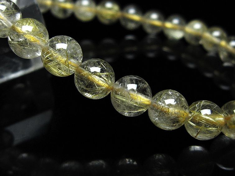 ゴールドタイチンルチルブレスレット 7mm [t171-8314] 3枚目