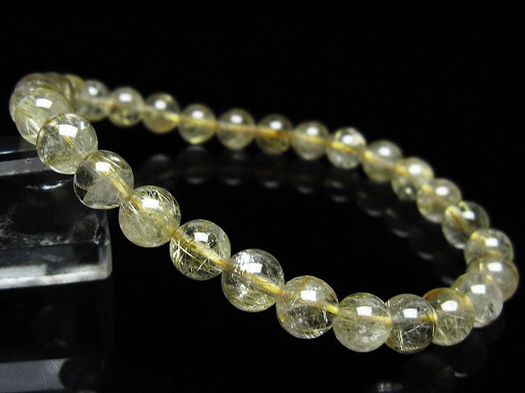 ゴールドタイチンルチルブレスレット 7mm [t171-8316] 1枚目