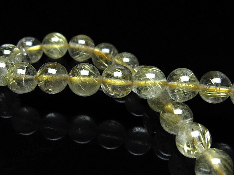 ゴールドタイチンルチルブレスレット 7mm [t171-8316] 2枚目