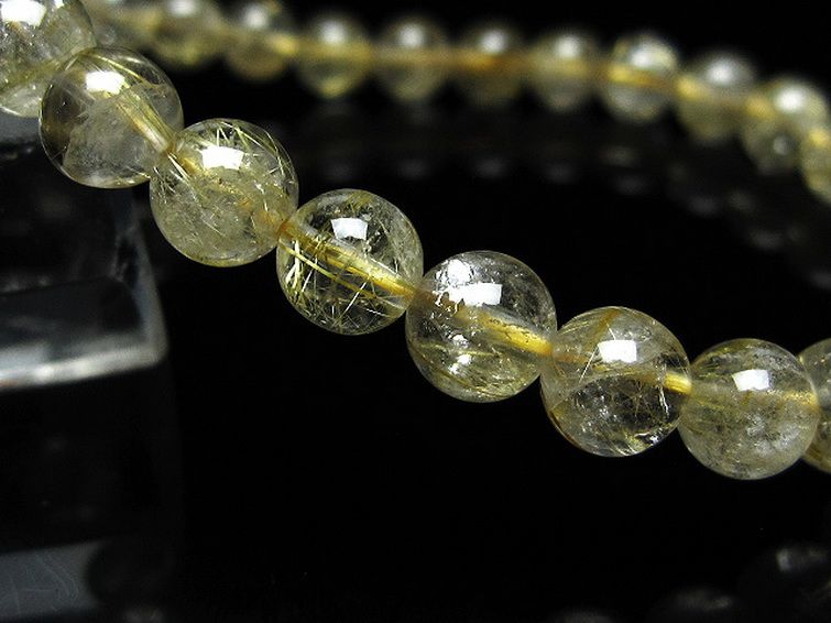 ゴールドタイチンルチルブレスレット 7mm [t171-8316] 3枚目