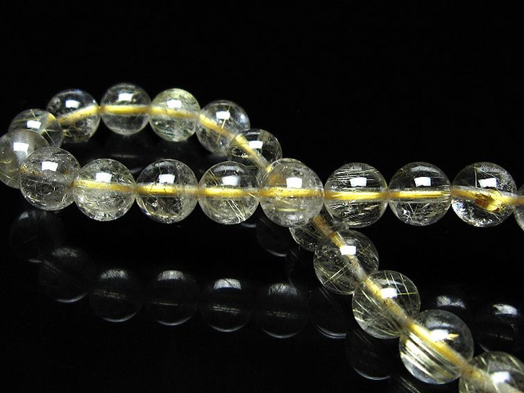 ゴールドタイチンルチルブレスレット 7mm [t171-8317] 2枚目