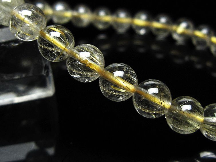 ゴールドタイチンルチルブレスレット 7mm [t171-8317] 3枚目