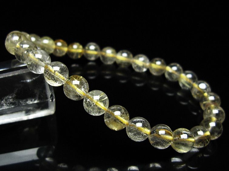 ゴールドタイチンルチルブレスレット 7mm [t171-8319] 1枚目