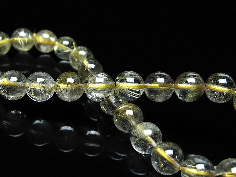 ゴールドタイチンルチルブレスレット 7mm [t171-8319] 2枚目