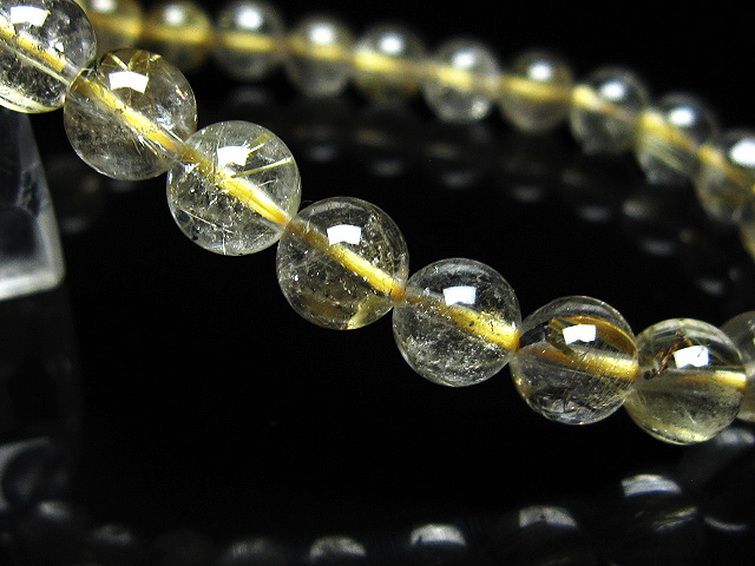 ゴールドタイチンルチルブレスレット 7mm [t171-8319] 3枚目