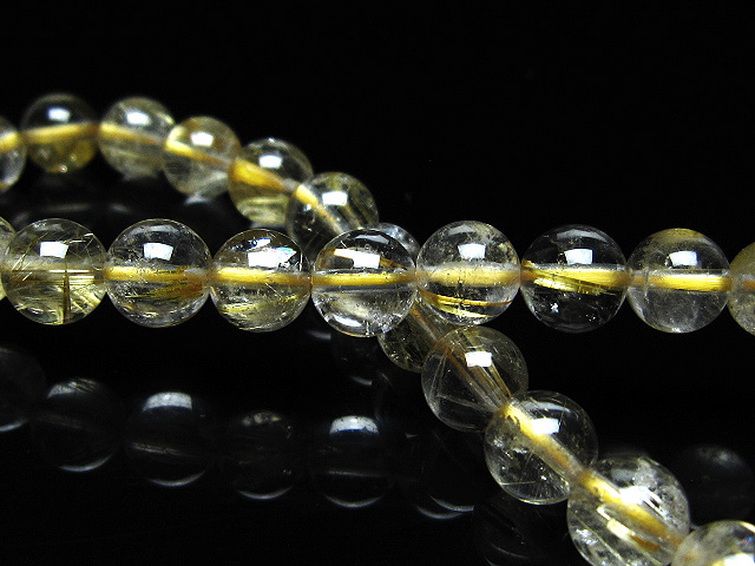 ゴールドタイチンルチルブレスレット 7mm [t171-8320] 2枚目