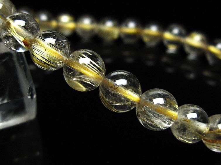 ゴールドタイチンルチルブレスレット 7mm [t171-8320] 3枚目