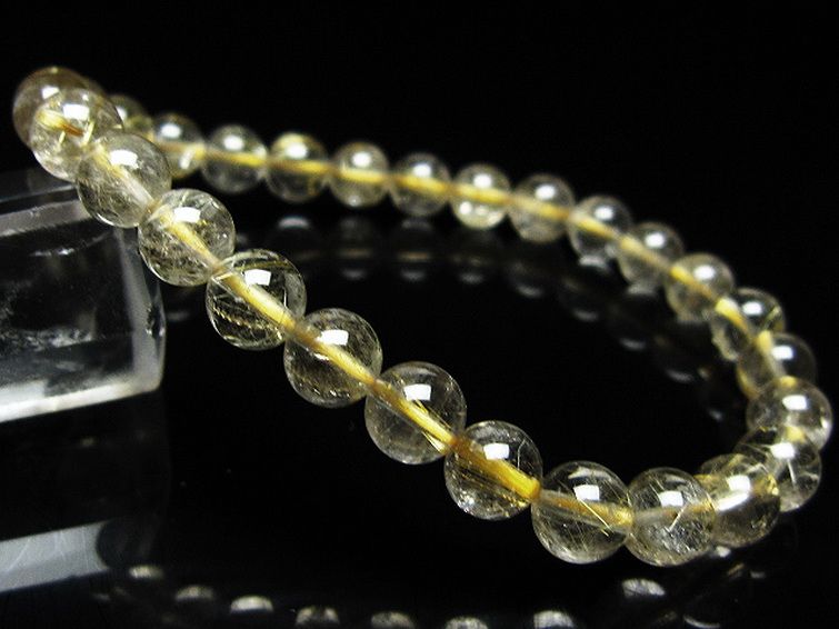 ゴールドタイチンルチルブレスレット 7mm [t171-8321] 1枚目