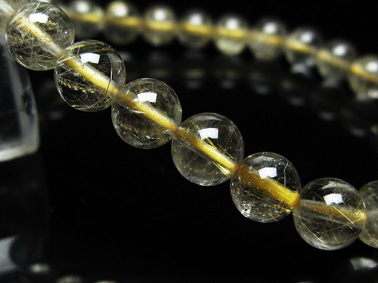 ゴールドタイチンルチルブレスレット 7mm [t171-8321] 3枚目