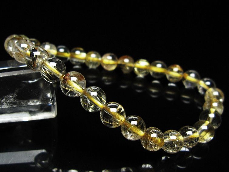 ゴールドタイチンルチルブレスレット 7mm [t171-8323] 1枚目