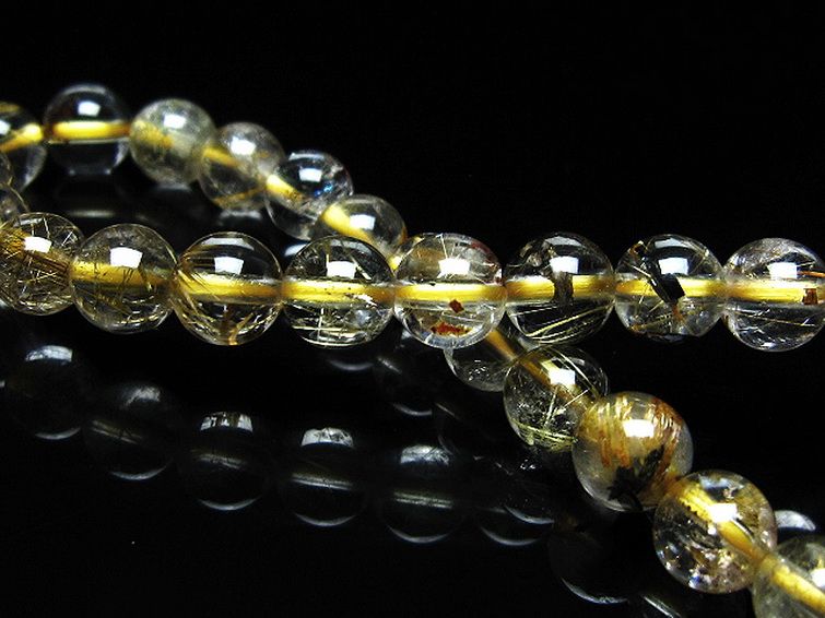 ゴールドタイチンルチルブレスレット 7mm [t171-8323] 2枚目