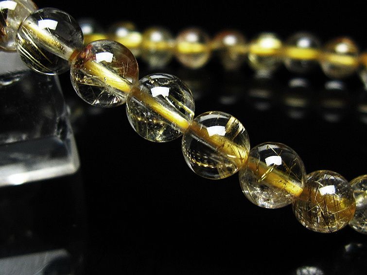 ゴールドタイチンルチルブレスレット 7mm [t171-8323] 3枚目