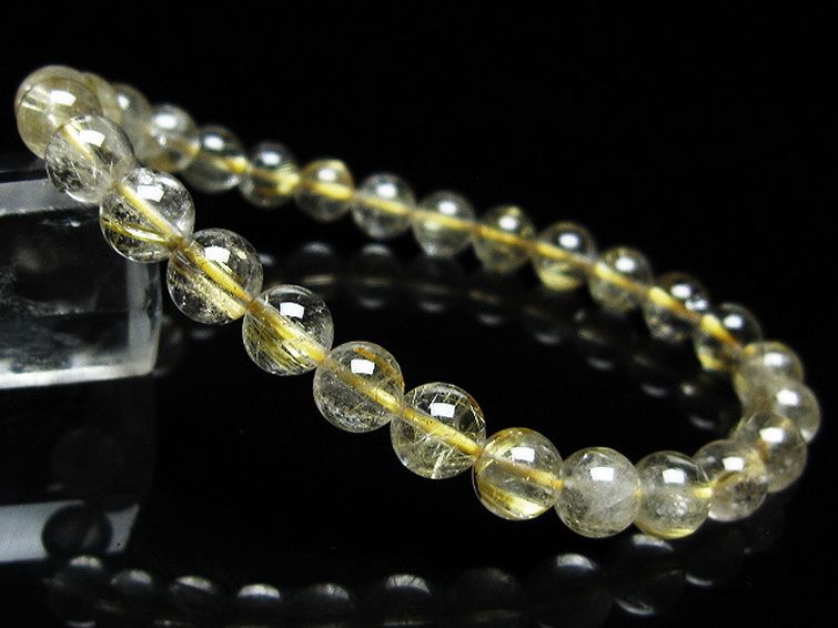 ゴールドタイチンルチルブレスレット 7mm [t171-8324] 1枚目