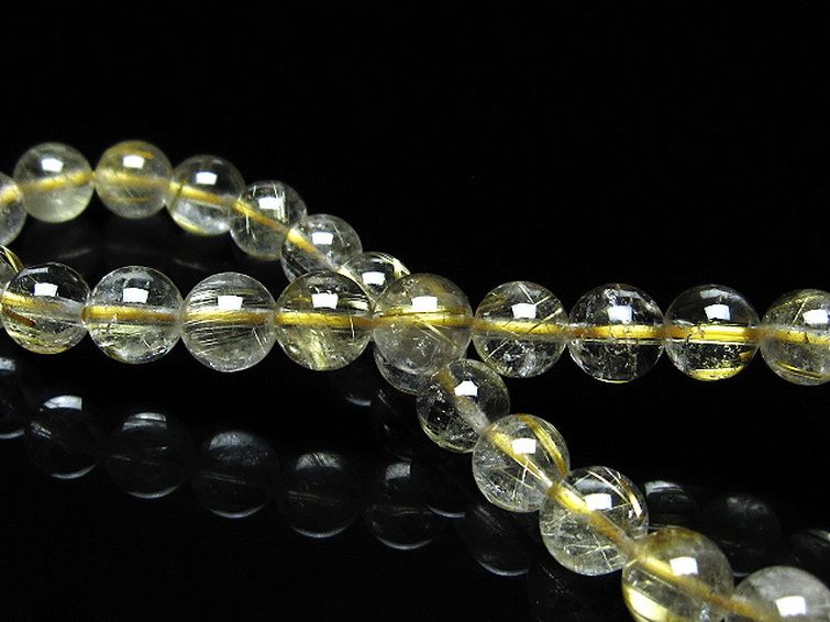 ゴールドタイチンルチルブレスレット 7mm [t171-8324] 2枚目