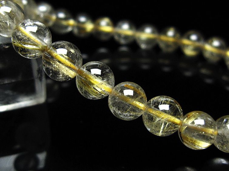 ゴールドタイチンルチルブレスレット 7mm [t171-8324] 3枚目