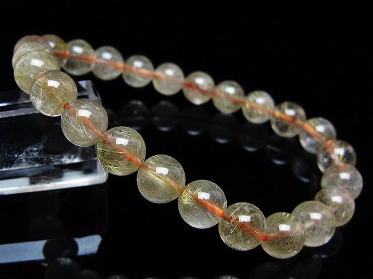 ゴールドタイチンルチルブレスレット 8mm [t171-8711] 1枚目