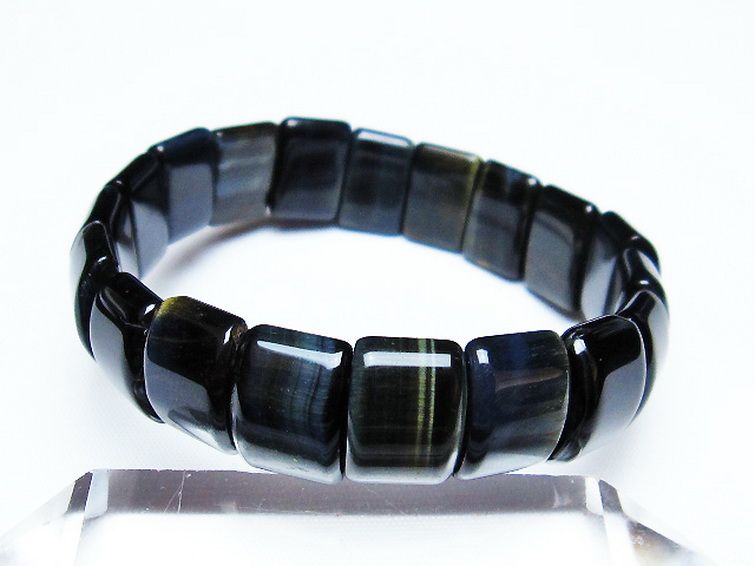 ブルータイガーアイ※青虎目石バングル[T173-4791] 1枚目