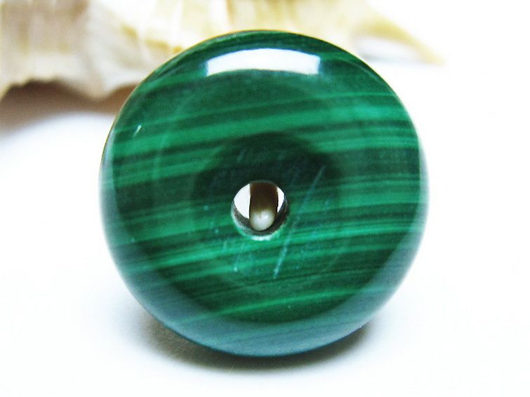 マラカイト 平安扣[T19-3789] 1枚目