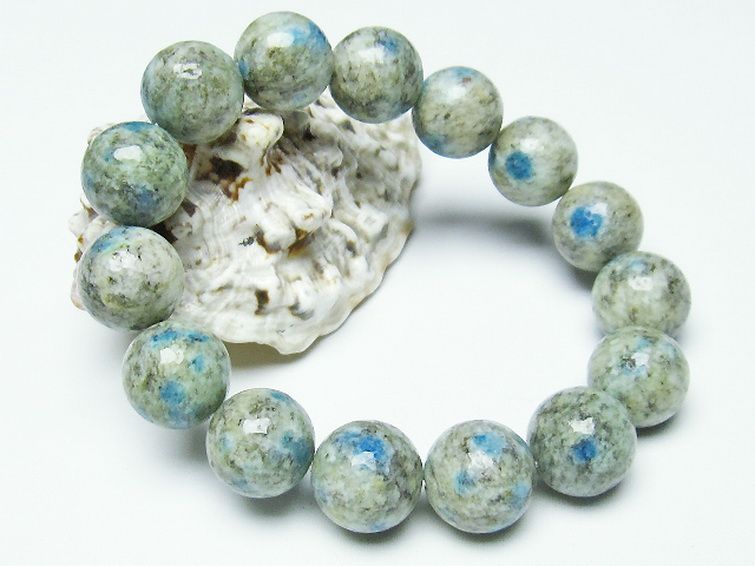 K2ストーン アズライト イン グラナイト ブレスレット 14mm [T193-1985] 1枚目