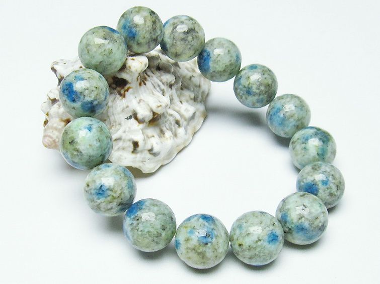 K2ストーン アズライト イン グラナイト ブレスレット 14mm [T193-1991] 1枚目