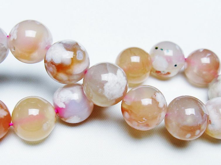 桜メノウ チェリーブロッサムアゲート ブレスレット 15mm [T213-1964] 2枚目